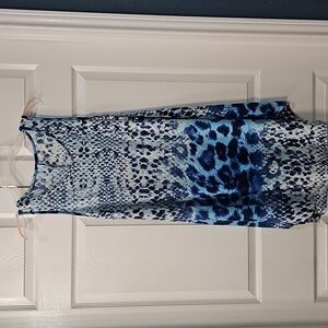 NWOT Isla Bonita Sleeveless Tank Style Cover Up in Blue/Whites one size fits all